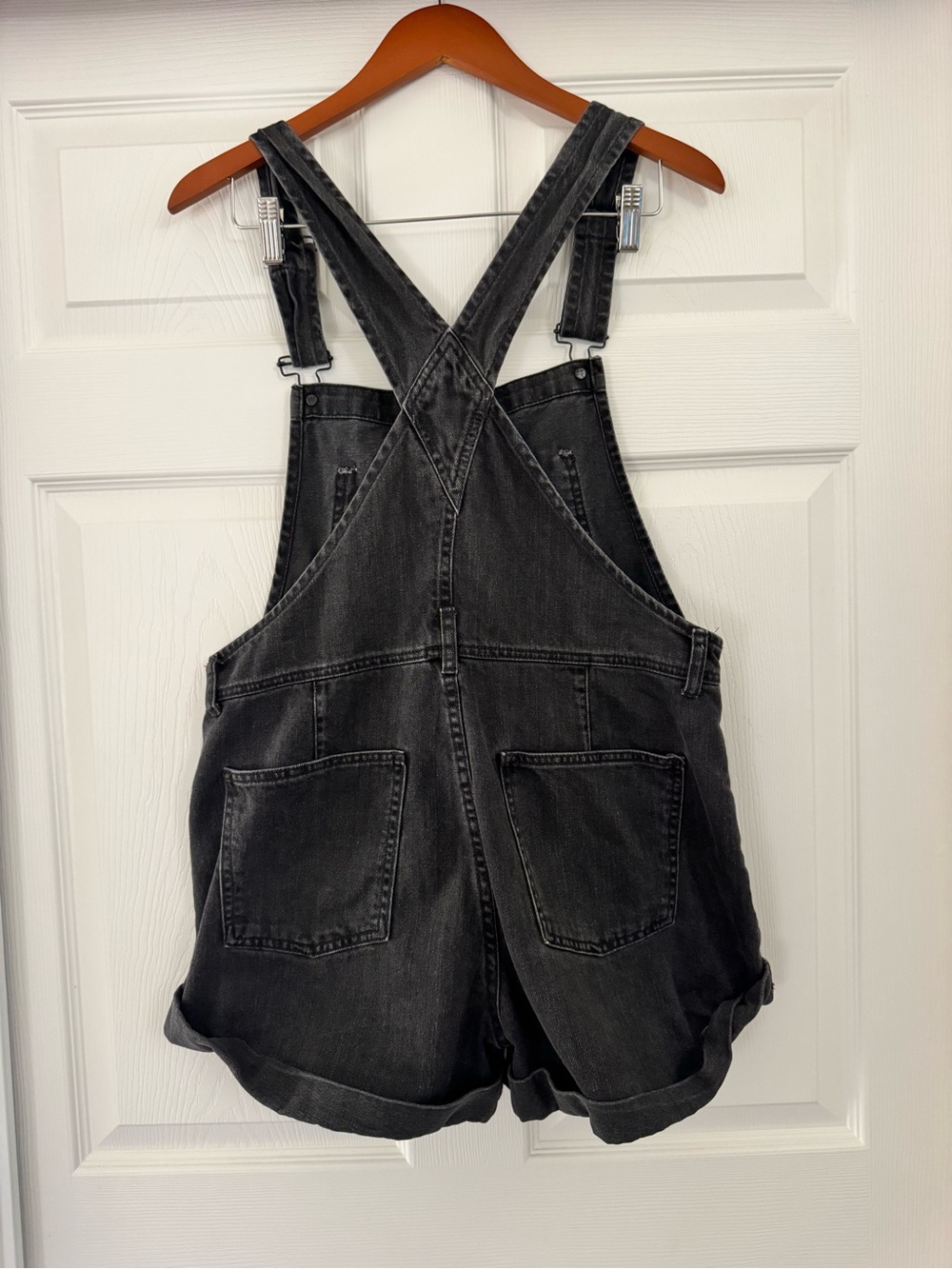 Free People We The Free black denim shortalls in size Small 🖤 - Picture 2 of 8